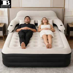 Materasso Gonfiabile Rialzato Queen Size 16 Pollici con Testiera, Letto <span class=keywords><strong>Matrimoniale</strong></span> Portatile per Casa, Esterni e Campeggio - Product Image 4