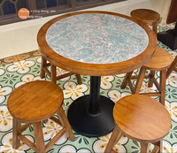 Juego de mesa de comedor de restaurante tailandés Bistro Vintage de Australia, mesa y silla de comida rápida cuadrada de café de retazos de azulejos comerciales de lujo