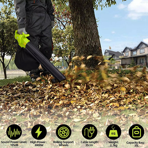 Souffleur de <span class=keywords><strong>feuilles</strong></span> électrique Vertak 3000W, broyeur de <span class=keywords><strong>jardin</strong></span>, souffleur <span class=keywords><strong>aspirateur</strong></span> à dos avec cordon pour souffler la neige, les <span class=keywords><strong>feuilles</strong></span>, nettoyer la cour et le patio - Product Image 6
