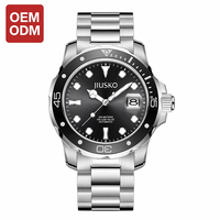 Montre automatique de luxe en acier inoxydable étanche, montre mécanique de plongée, montre de luxe pour homme
