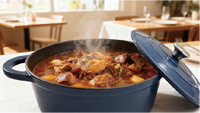 Marmites en fonte polie enduite d'émail de fissure pour la cuisine à domicile ensemble d'ustensiles de cuisine casseroles marmite avec couvercle