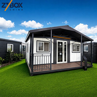 Maison préfabriquée modulaire ZYBOX A1 ignifuge avec pieds réglables et extensibles, pour le Cambodge, le Laos, la Birmanie et l'Asie du Sud-Est.