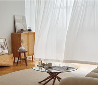 Tissu de rideau transparent uni blanc pour balcon, élégant tissu de voile translucide pour couloir et balcon