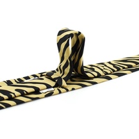 Cravate pour homme à motif imprimé personnalisé, unique et magnifique, noir et jaune, 100 % polyester, faite à la main, cravate d'affaires fantaisie imprimée de Shengzhou