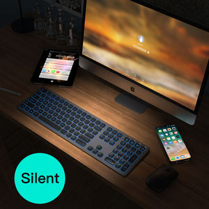 Claviers Bluetooth fins ABS pleine taille avec batterie intégrée et rétroéclairage - Product Image 4