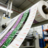 Autocollant personnalisé imperméable auto-adhésif, étiquette en vinyle jetable, autocollant en papier kraft enduit, étiquette d'emballage auto-adhésive
