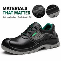Chaussures de sécurité isolantes électriques 15 kV en cuir fendu personnalisées avec embout en plastique, semelle intermédiaire anti-perforation et semelle en PU double densité