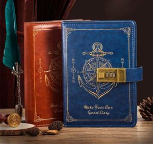 Modern Multifunction <b>Password</b> <b>Notebook</b> with Lock A5 Leather Surface Sewing Binding Custom Printing Student Diary - Product Image 3