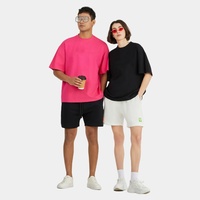 T-shirt à col rond et manches courtes, 220 grammes, frais et à séchage rapide, respirant, couleur unie, coupe ample et oversize, avec logo personnalisé