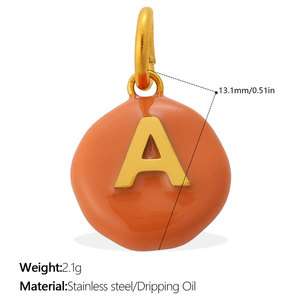 Non Tarnish 14k 18k Gold Plated 316L Stainless Steel Pendant chocolate chips Candy Charms for Necklace <b>Bracelet</b> Jewelry Making - Product Image 6
