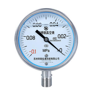Suzhou Xuansheng YN100BF 100mm All Stainless Steel Vacuum <b>Gauge</b> -0.1 To 0 MPa <b>Thread</b> Connection - Product Image 1