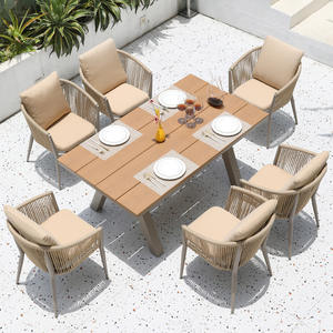 <span class=keywords><strong>Table</strong></span> et chaises de salle à manger d'extérieur en <span class=keywords><strong>aluminium</strong></span> Mobilier de patio et de balcon Ensemble de <span class=keywords><strong>table</strong></span> à manger résistant aux UV - Product Image 6