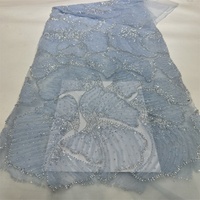 Mode luxe Voile Guipure dentelle français 3d brodé nigérian Sequin brodé perlé dentelle tissu pour les femmes robe