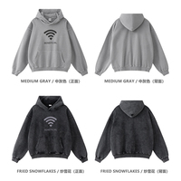 Sudaderas con Capucha de Alta Calidad, Color Negro Deslavado, 100% Algodón, Estampado DTG LOVE, Estilo Casual, Holgadas, Vintage, para Hombre