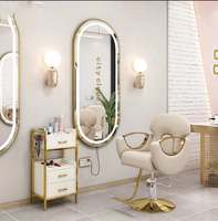Ensemble de Mobilier de Salon 2026 Très Demandé avec Miroir, Fauteuil de Barbier, Chariot de Service et Lit de Lavage