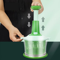 Hachoir manuel 1,5 L pour oignons, ail, poivrons, fruits et légumes – Mini robot culinaire manuel