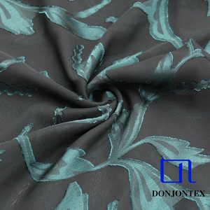 女性ドレスかわいい花柄シフォン生地ピンク100% ポリエステル生地ロール花切りジャカード付き - Product Image 4