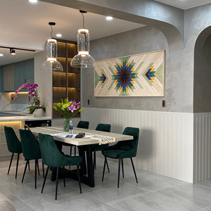 Tùy chỉnh màu xanh lá cây rắn gỗ hình chữ nhật khuếch tán âm thanh nghệ thuật Deco vẫn còn cuộc sống nhà sinh nhật/đám cưới trang trí Bảng điều khiển tường nghệ thuật - Product Image 5