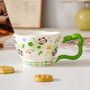 Ins Style <b>Cute</b> Cartoon Design Ceramic <b>Mug</b> Girl's Coffee & Milk Cup Household Breakfast Back to School Reusable High-Value Gift - Product Image 4