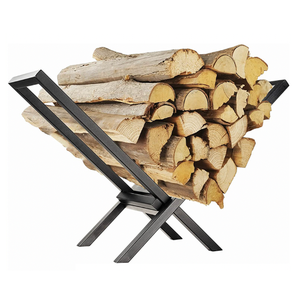 Support à <span class=keywords><strong>bois</strong></span> <span class=keywords><strong>de</strong></span> <span class=keywords><strong>chauffage</strong></span> moderne en métal noir pour foyer et feu <span class=keywords><strong>de</strong></span> camp, utilisation intérieure - Product Image 1