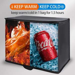 Экологически чистый изолированный продуктовый мешок, многоразовый красный изоляционный пакет 80 г/м2, простой охлаждающий термопакет для покупок - Product Image 3