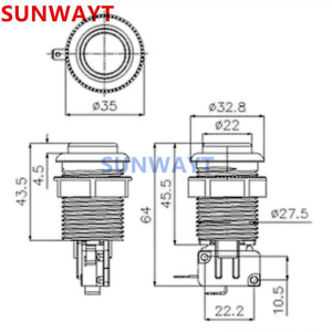 33Mm Knoppen Switching American Happ Style Drukknoppen Multi Color Drukknop Met Micro-Switch Arcade Game Machines Onderdelen - Product Image 6