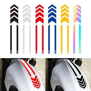 Autocollant pour garde-boue de moto, 1 pièce, bande de ligne de flèche réfléchissante, bande étanche à l'huile, accessoire de décalcomanie - Product Image 5