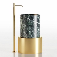 Bac à lavabo colonne en marbre naturel Stonekocc, design moderne, pour hôtels et salles de bain