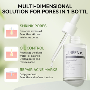 Sérum Réducteur de Pores et Bandes Purifiantes pour le Nez Lanbena – Kit de Soins Cutanés Deux-en-un 30G/30ml - Product Image 5