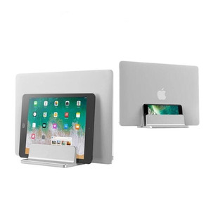 Dual Slots Vertical <strong>Laptop</strong> Stand Double Desktop Stand <strong>Holder</strong> With Adjustable Dock (Up to 17.3 Inch) - Product Image 5