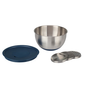 Bol à mélanger, 4,5 L, bol à salade en acier inoxydable avec couvercle hermétique et couvercle amovible, 3 accessoires de râpe pour la pâtisserie/cuisine/préparation - Product Image 2