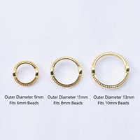 Anneaux d'espacement en cage à perles ronds à double trou en alliage plaqué or 18 carats de 9 mm, 100 pièces en vrac, accessoires DIY pour bracelets et colliers