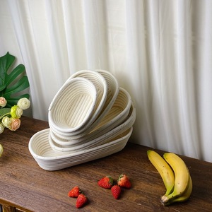 Panier à pain ovale en rotin avec doublure en lin, tissé à la main, pour la fermentation de la pâte au levain, outil de boulangerie <span class=keywords><strong>maison</strong></span> - Product Image 2