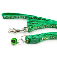 Laisse de collier de chien multicolore imprimé de dessins animés pour chats collier de petit animal avec cloche accessoires réglables pour animaux de compagnie