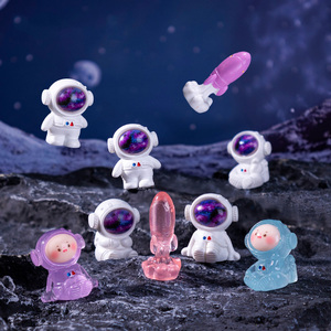 Tượng phi hành gia thu nhỏ phát sáng, tượng điêu khắc phi hành gia, đồ thủ công bằng nhựa resin để trang trí bánh kem chủ đề vũ trụ tự làm - Product Image 3