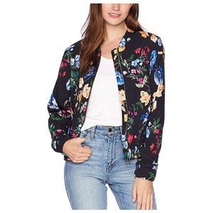 Top Trending Hot Sale Chaqueta de bombardero hecha a medida de moda elegante de Invierno para mujer Impresión de transferencia de calor a prueba de viento de secado rápido - Product Image 1