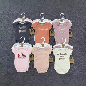 Macacão de Verão de Manga Curta para Bebês Meninos e Meninas, Conjunto de Algodão de Três Peças com Estampa - Product Image 1