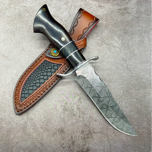 Coltello da Caccia Wugeon Fatto a Mano in Damasco San Mai di Grado Industriale, Spessore 4mm, Nuovo Modello con Manico in Legno, Coltelli per Esterni - Product Image 3