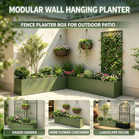 Jardinière murale modulaire surélevée, bac à herbes et fleurs d'extérieur pour aménagement paysager de patio