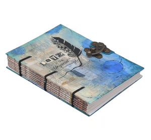 Journal à couverture rigide <span class=keywords><strong>Plume</strong></span> <span class=keywords><strong>d</strong></span>'amour avec fermoir en laiton, carnet fait main pour l'<span class=keywords><strong>écriture</strong></span>, le <span class=keywords><strong>dessin</strong></span> et l'usage quotidien - Product Image 4