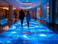 Écran LED interactif pour sol, pleine couleur HD P3.91, dalle antidérapante, étanche, pour scène de mariage et événements, vente en gros