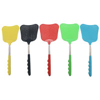 Raquette à mouches portable réutilisable en gros, tige télescopique en acier inoxydable 201, raquette à mouches en plastique pour la cuisine