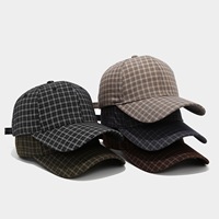 Groothandel op maat gemaakte vintage geruite baseballcap met logo, katoenen ruitpatroon, unisex, gestructureerde pet, verstelbare metalen gesp, geschikt voor buitengebruik