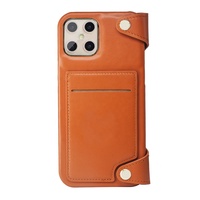 De luxe En Cuir Véritable Étui Portefeuille EMF Support Anti-Rayonnement Véritable Vache en cuir Flip housse Pour IPhone12 Et Pour vertu