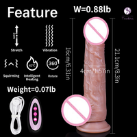 Kabelloser Ferngesteuerter Automatischer Vibrator für Erwachsene mit 10 Vibrationsstufen, 3-Teiliger Teleskopfunktion und Intelligenter Heizfunktion