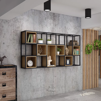 Wettbewerbs fähiger Preis Kunden spezifische Wand Beistell tisch Pushers Box Floating Stand Metall Vitrine Regal Rack mit 4 Wandre galen
