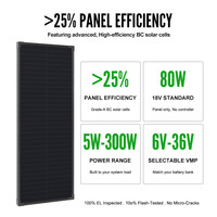 Panel Surya Kaca BC 30W Efisiensi Tinggi 25% Keandalan Jangka Panjang Modul Rigid Tanpa Busbar Hitam Penuh untuk IoT & Keamanan