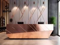 Comptoir de bar modulaire en métal |   Zone de réception en acier inoxydable |   Conception personnalisée