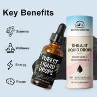 Shilajit al por Mayor, 100% Puro y Natural, Resina de Shilajit en Gotas Líquidas y Resina de Shilajit Probada en Laboratorio, Rica en Ácido Fúlvico