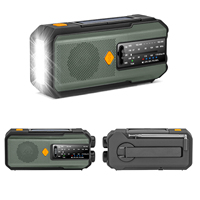 Lámpara LED Portátil Súper Brillante para Camping, 2000mAh, Recargable con Manivela Solar, Radio de Emergencia AM/FM, Banco de Energía de Plástico